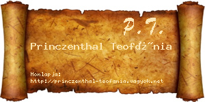 Princzenthal Teofánia névjegykártya
